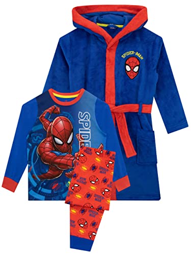 Marvel Jungen Bademäntel Pyjama Spiderman Blau 128 von Marvel
