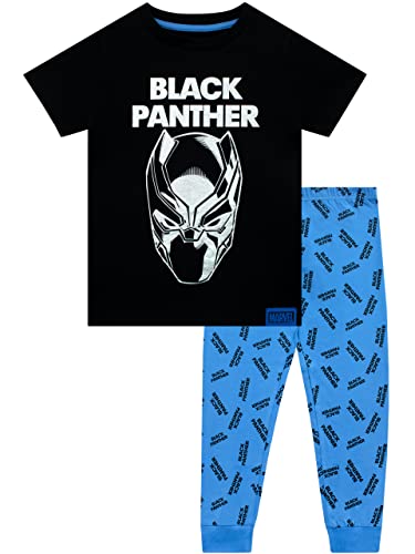 Marvel Jungen Black Panther Pyjamas Kurze Ärmel Avengers PJ für Kinder Schwarz 140 von Marvel