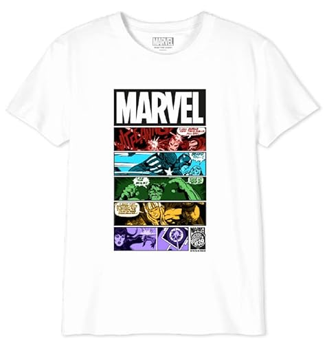 Marvel Jungen Bomarcots168 T-Shirt, weiß, 14 Jahre von Marvel