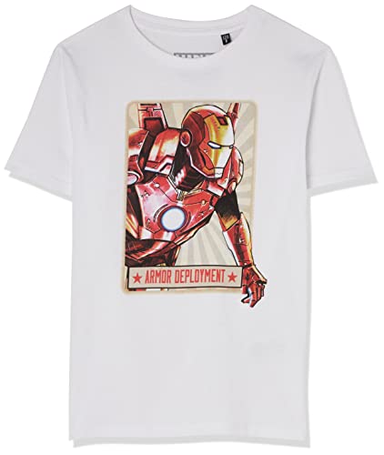 Marvel Jungen Bomarcots171 T-Shirt, weiß, 10 Jahre von Marvel