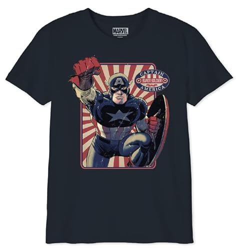 Marvel Jungen Bomarcots172 T-Shirt, Marineblau, 14 Jahre von Marvel