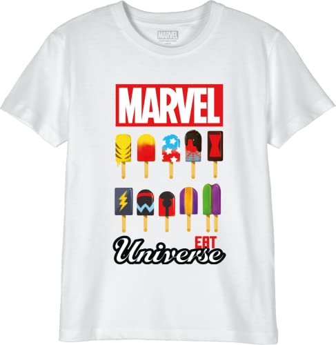 Marvel Jungen Bomarcots190 T-Shirt, weiß, 8 Jahre von Marvel