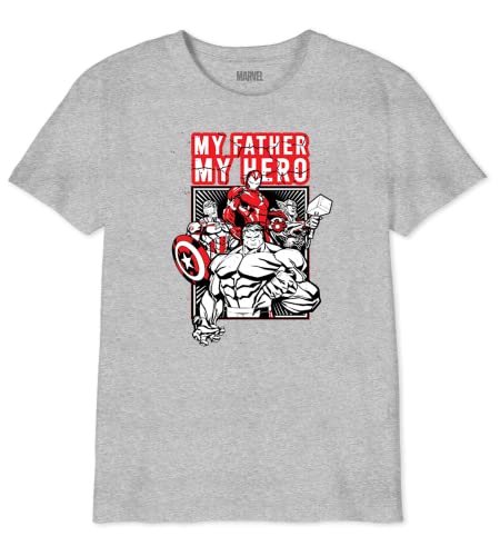 Marvel Jungen Bomarcots206 T-Shirt, Grau meliert, 10 Jahre von Marvel