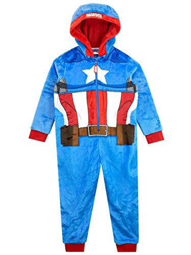 Marvel Jungen Captain America Schlafoveralls Blau 122 von Marvel