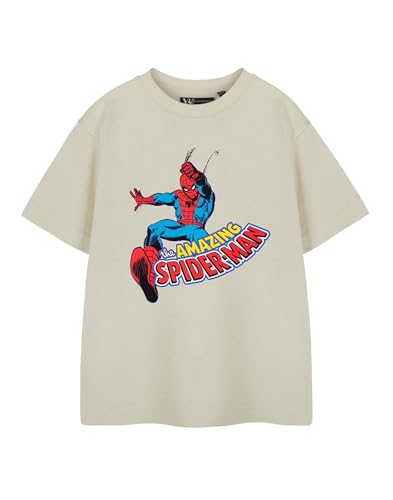 Marvel Jungen Grafik T-Shirt | Haferflocken Spiderman Web Slinger Kurzarm T-Shirt | Kinder Superhelden Bekleidung | Offizielles Merchandise | Comic Buch Film Geschenk für Kinder & Jugendliche von Marvel