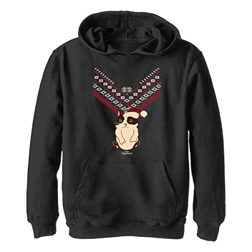 Marvel Jungen Hawkeye Kapuzenpulli mit Katzenmotiv, Schwarz, S von Marvel