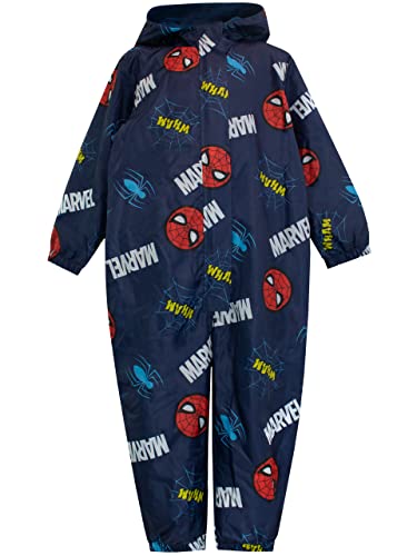 Marvel Regenanzug | Spiderman Matschanzug Jungen | Regenkleidung Kinder | Regenoverall für Jungs Blau 92 von Marvel
