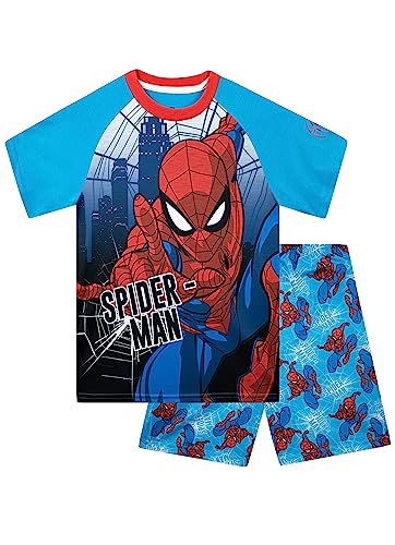 Marvel Spiderman Pyjamas für Jungen | Spider-Man Jungen Kurzpyjamas | 140 | Offizielles Spiderman Merchandise von Marvel