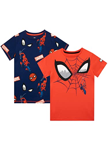 Marvel Jungen Spider-Man T-Shirt 2er Packung Tageskleidung für Kinder Mehrfarbig 134 von Marvel