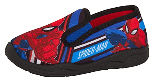 Marvel Jungen Spiderman-Hausschuhe mit elastischem Zwickel, zum Reinschlüpfen, für Kinder, Blau / Rot, 33 EU von Marvel