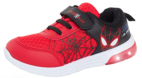 Marvel Jungen Spiderman Leuchtende Turnschuhe Kinder Blinklicht Laufen Sport Skater Schuhe, rot, 27 EU von Marvel