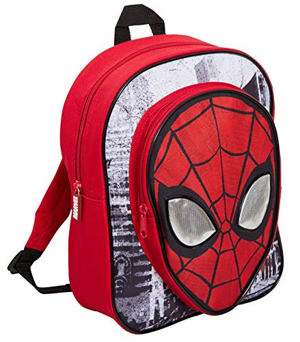 Marvel Spiderman-Rucksack für Jungen, Avengers, Schule, Reiserucksack, Lunchtasche, reflektierende Augen, mit Tasche, rot, Einheitsgröße von Marvel