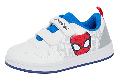 Marvel Jungen Spiderman Turnschuhe Kinder Leichte einfach zu befestigen Weiß Skate Schuhe, Weiß/graues Netz, 26 EU von Marvel