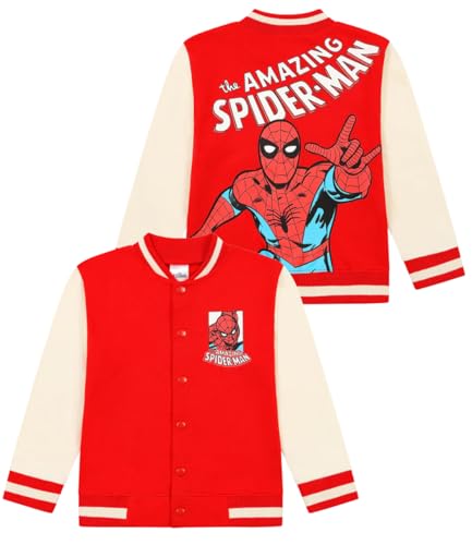 Marvel Spiderman-Bomberjacke für Jungen, Avengers, Baseball-Stil für Kinder, rot, 3-4 Years von Marvel