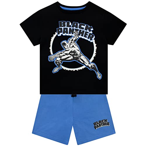 Marvel Jungen T-Shirt und Shorts Set Black Panther Outfit-Set für Kinder Schwarz 134 von Marvel