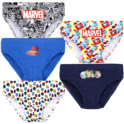 Marvel – Jungen-Unterwäsche-Multipack – 5er-Pack Hosen für Jungen – Hosen aus 100% Baumwolle – Verschiedene Designs – offizielles Merchandise - 6/7 Jahre von Marvel