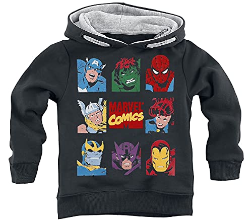 Marvel Kids Comic Icons Unisex Kapuzenpullover schwarz 116 von Marvel