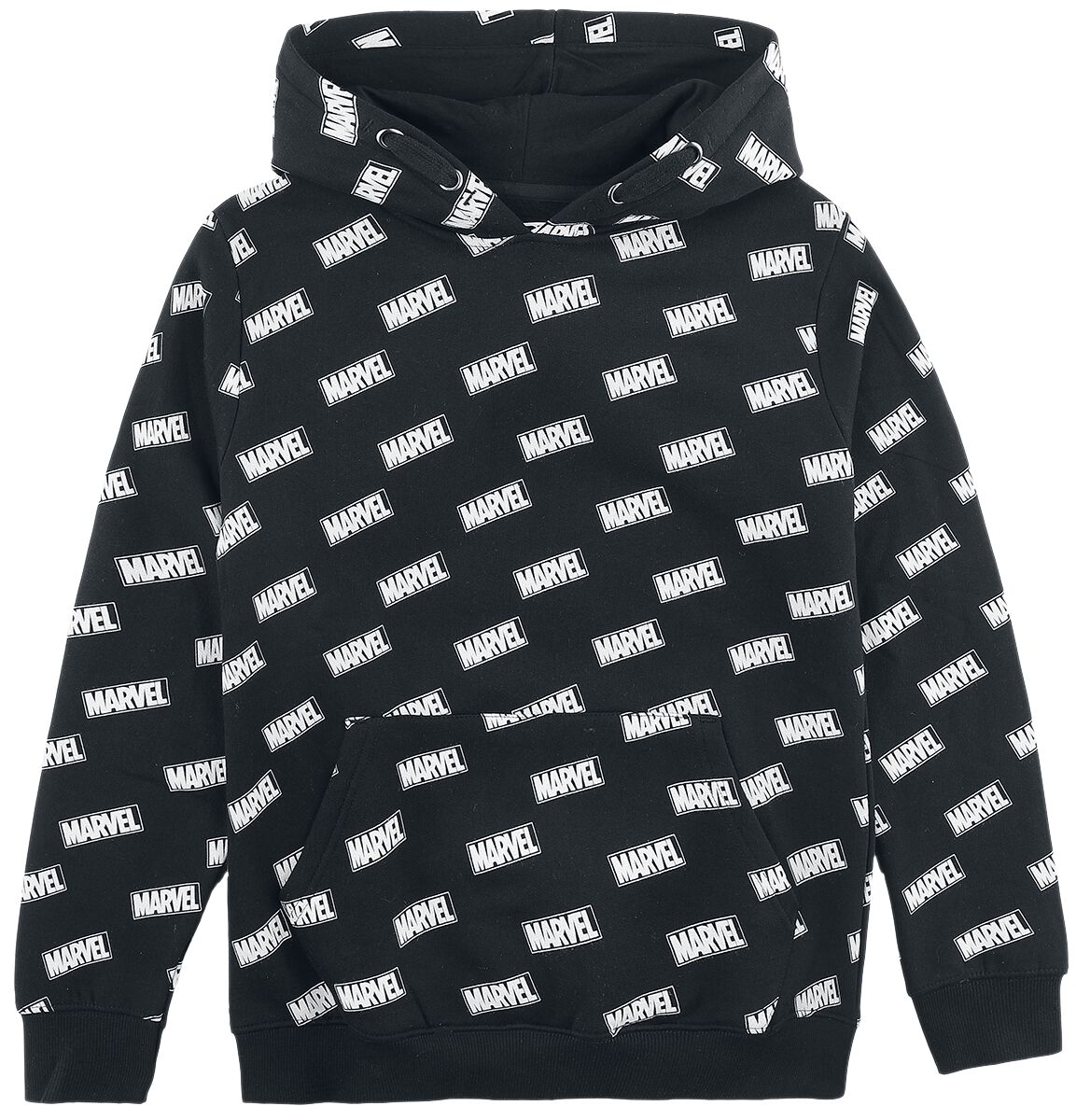 Marvel Kids - Logo Kapuzenpullover schwarz in 152 von Marvel