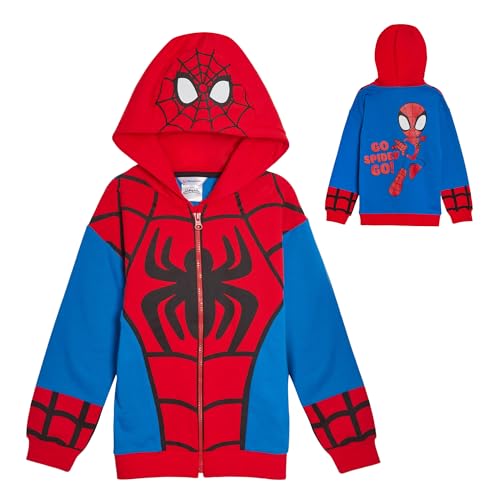 Marvel Kinder-Kapuzenpullover Spidey und seine erstaunlichen Freunde, Kapuzenjacke mit Reißverschluss, Miles Morales Ghost Spider oder Spidey, 5-6 Jahre von Marvel