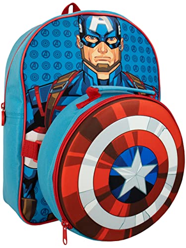 Marvel Kinder Rucksack und Lunchtasche Captain America Blau von Marvel