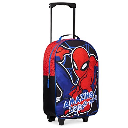 Marvel Kinderkoffer Mädchen Jungen - Spiderman Trolley Handgepäck Faltbar Reisekoffer Kinder Avengers Kabine Tasche für Urlaub Offizielle Fanartikel - 47x30x17cm(Mehrfarbig Spiderman) von Marvel