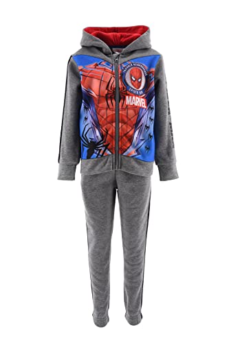 Marvel Kleidungsset Jungen, 2-Teiliges Jungen Set, Spiderman Sportanzug, Hoodie und Hose, Geschenk für Jungen, Größe 3 Jahre, Grau von Marvel