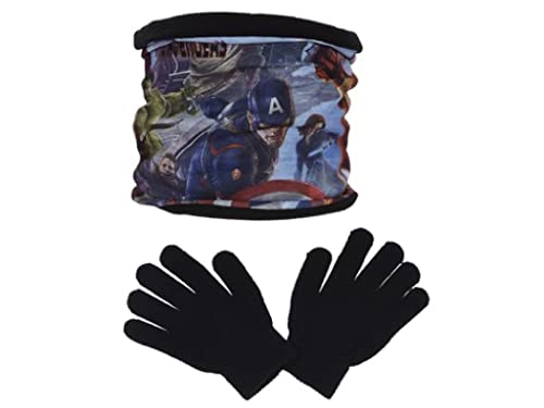 Marvel Loop Snood Schlauchschal Schal Avengers schwarz mit Handschuhen Set von AVENGERS