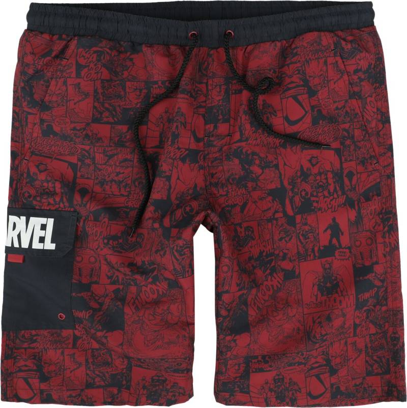 Marvel - Marvel Badeshort - Comic - S - für Männer - Größe S - dunkelrot  - EMP exklusives Merchandise! von Marvel