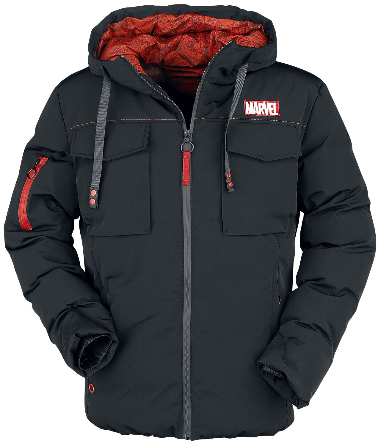 Marvel Marvel Logo Winterjacke schwarz in L von Marvel