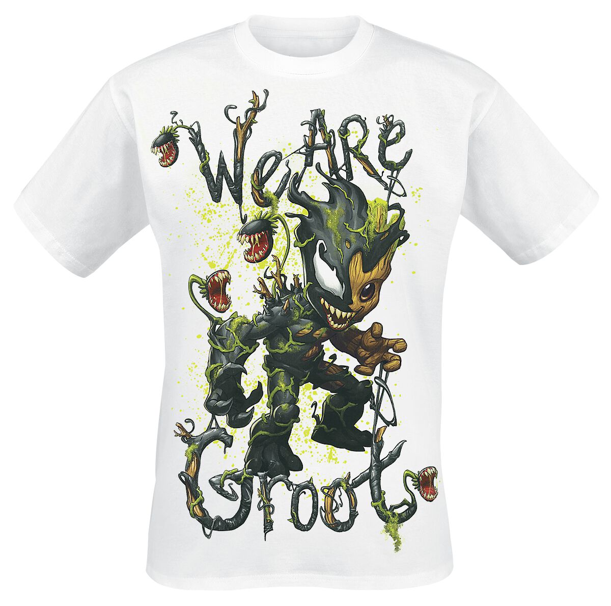 Marvel - Marvel T-Shirt - Venomized Groot - We Are Groot - S bis XXL - für Männer - Größe L - weiß  - Lizenzierter Fanartikel von Marvel