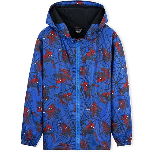 Marvel Regenjacke Kinder Wasserdicht - 100% Polyester Kinder Regenjacke Jungen - Bequeme Regenjacke Jungen (Blau Spiderman, 4-5 Jahre) von Marvel