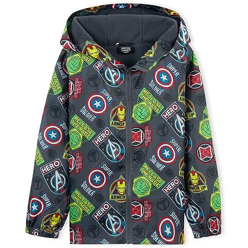 Marvel Regenjacke Kinder Wasserdicht - 100% Polyester Kinder Regenjacke Jungen - Bequeme Regenjacke Jungen (Grau Avengers, 11-12 Jahre) von Marvel