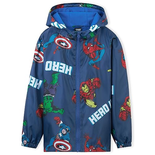 Marvel Regenjacke Kinder Wasserdicht - 100% Polyester Kinder Regenjacke Jungen - Bequeme Regenjacke Jungen (Marineblau Avengers, 11-12 Jahre) von Marvel