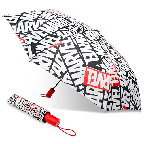 Marvel Regenschirm Klein, Taschenschirm Automatik für Männer & Teenager Fanartikel Geschenk von Marvel