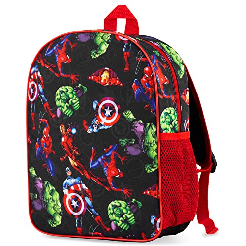 Marvel Rucksack Kinder Spiderman Rucksack Kindergarten Avengers Rucksack Kindergartenrucksack Jungen Rucksack für Jungen 3-6 Jahren Geschenk für Jungen ab 3 Jahre Einheitsgröße (Schwarz AOP Avengers) von Marvel