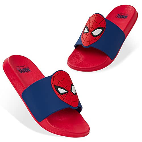 Marvel Kinder Strandschuhe Kinder - Schlappen Kinder Offizielle Gartenschuhe Badesandalen Kinder Jungen (Rot/Blau, numeric_33) von Marvel