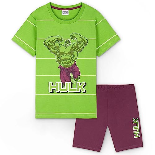 Marvel Avengers Schlafanzug Jungen Set, Baumwollshirt und Shorts Set, Offiziell Lizenziertes Schlafanzãge fãr Jungen, Grüner Hulk, Alter 11 bis 12, Kinder Geschenke von Marvel