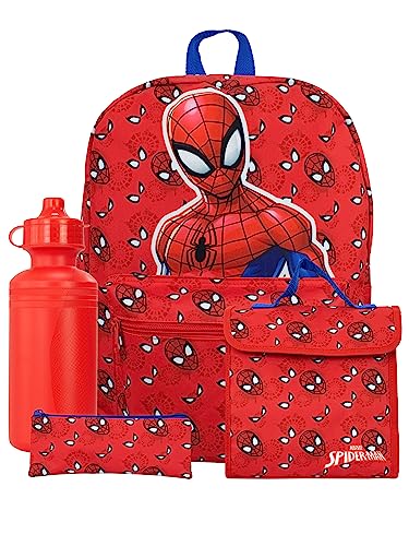 Schulranzen Marvel | Rucksäcke, Lunchbag, Trinkflasche, Federmappe | Kinderrucksack Jungen | Rot von Marvel