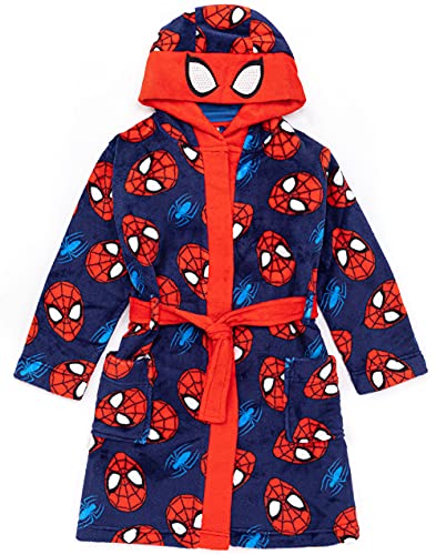Marvel Spider-Man Morgenmantel für Jungen | Kinder Superhero Blau Rot Maske Pyjama Bademantel | Comics Robe Kleidung Geschenk 2-3 Jahre von Marvel