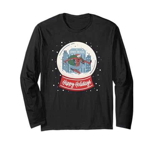 Marvel Spider-Man Christmas Happy Holidays Snow Globe Langarmshirt von Marvel