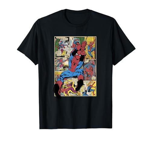Marvel Spider-Man Comic Book Page Print Graphic T-Shirt von Marvel