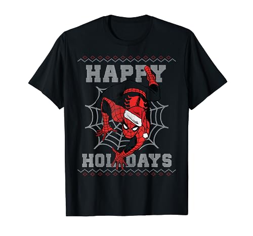 Marvel Spider-Man Weihnachten Happy Holidays Ugly Sweater T-Shirt von Marvel