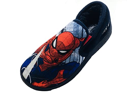 Marvel Spider-Man-Hausschuhe für Jungen, Marineblau, Größe 2 UK, 34 EU von Marvel