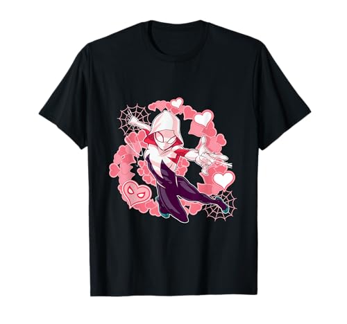 Marvel Spider-Man Into the Spider-Verse Gwen Stacy Hearts T-Shirt von Marvel