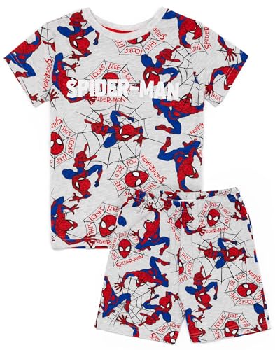 Marvel Spider-Man Pyjama Jungen | Graues Superhelden-Pyjama-Set mit kurzärmligen T-Shirts und Shorts für Kinder | Merchandise-Geschenke für Film-Comic-Charaktere Marvel Spider-Man Pyjama Jungen | Graues Superhelden-Pyjama-Set mit kurzärmligen T-Shirts und Shorts für Kinder | Merchandise-Geschenke für Film-Comic-Charaktere von Marvel