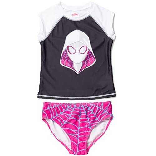 Marvel Spider-Man Spider-Gwen Ghost Spider Mädchen Rashguard und Bikinihose für Kleinkinder bis Kleinkind, schwarz / violett, 24 Monate von Marvel