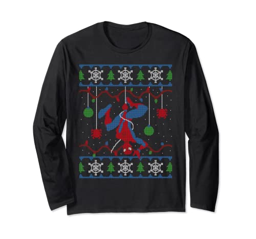 Marvel Spider-Man Upside Down Ugly Christmas Sweater Langarmshirt von Marvel