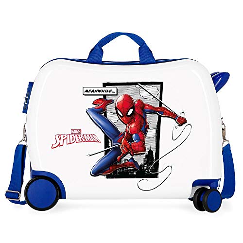 Marvel Spiderman Action Kinder-Koffer Blau 50x38x20 cms Hartschalen ABS Kombinationsschloss 34L 2,3Kgs 4 Räder Handgepäck von Marvel