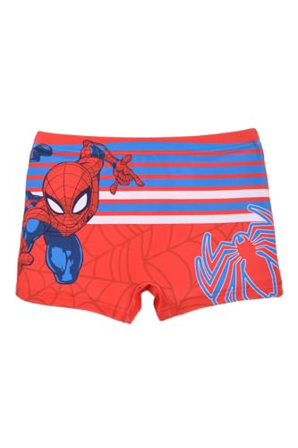 Marvel Spiderman Badeshorts für Jungen, Badeanzug im Spider-Man Design, Badeboxershorts für Jungen, Größe 3 Jahre, Rot von Marvel