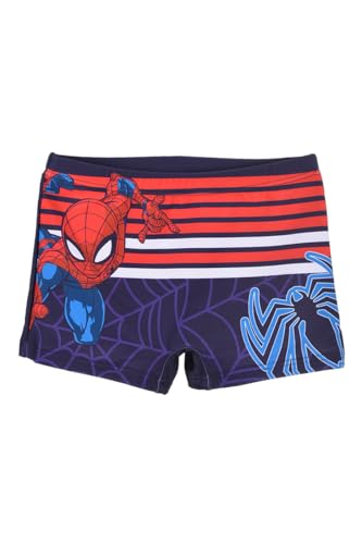 Marvel Spiderman Badeshorts für Jungen, Badeanzug im Spider-Man Design, Badeboxershorts für Jungen, Größe 8 Jahre, Blau von Marvel
